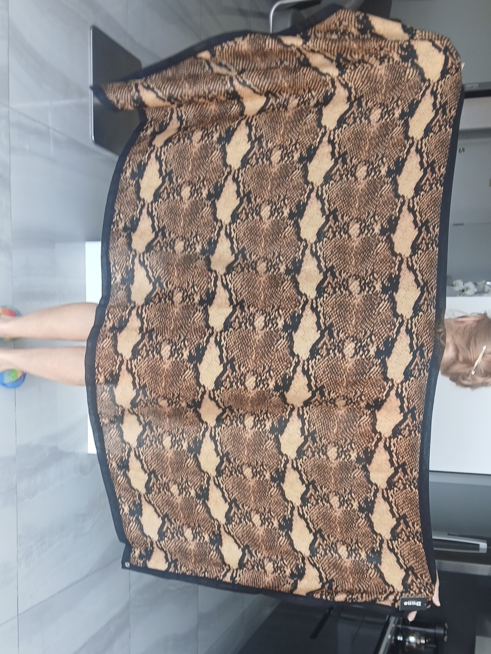 Dune London Tan and Black Snake-Print Shawl